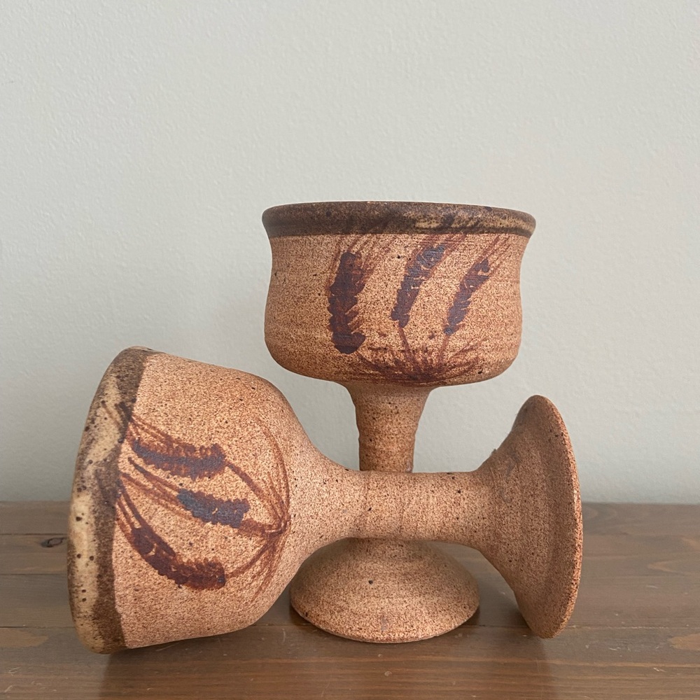 Handmade Ceramic Goblets x2
